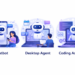 Três tipos de agentes IA: Chatbot, desktop e criador de códigos